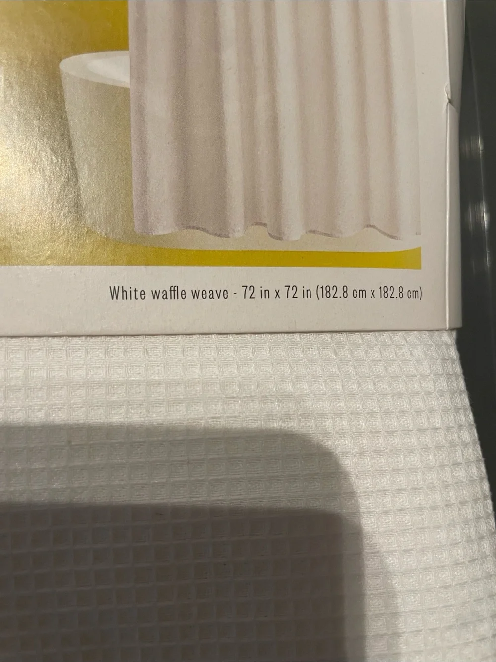 Room Essentials Waffle Weave Shower Curtain White New Opened